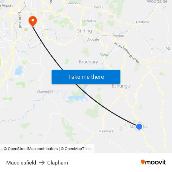 Macclesfield to Clapham map