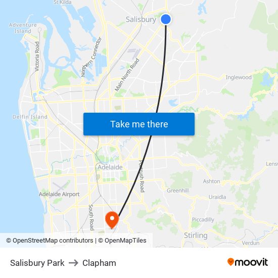 Salisbury Park to Clapham map