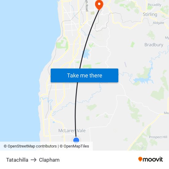 Tatachilla to Clapham map