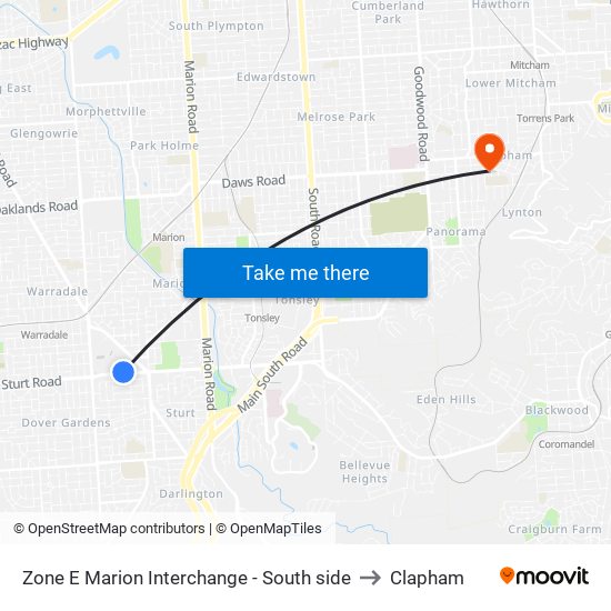 Zone E Marion Interchange - South side to Clapham map