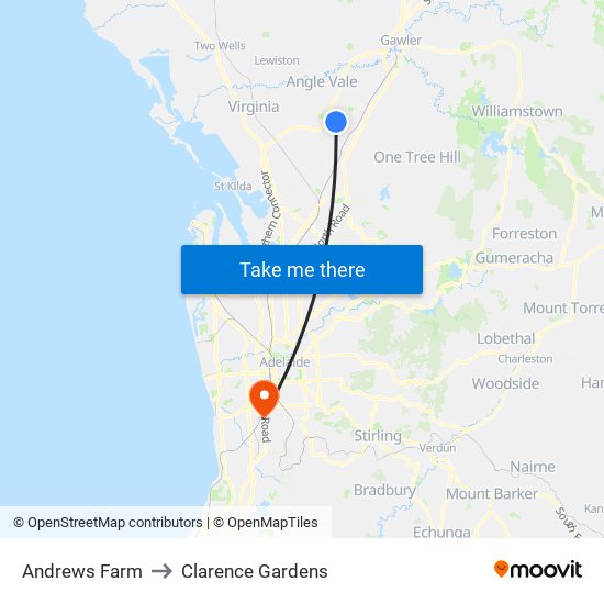 Andrews Farm to Clarence Gardens map