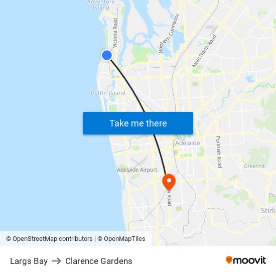 Largs Bay to Clarence Gardens map