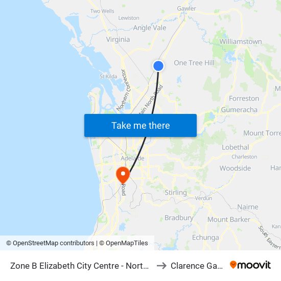 Zone B Elizabeth City Centre - North West side to Clarence Gardens map