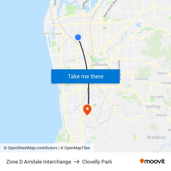 Zone D Arndale Interchange to Clovelly Park map