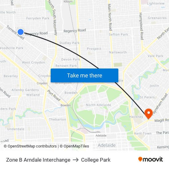 Zone B Arndale Interchange to College Park map