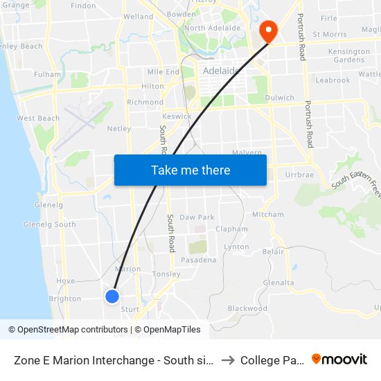 Zone E Marion Interchange - South side to College Park map