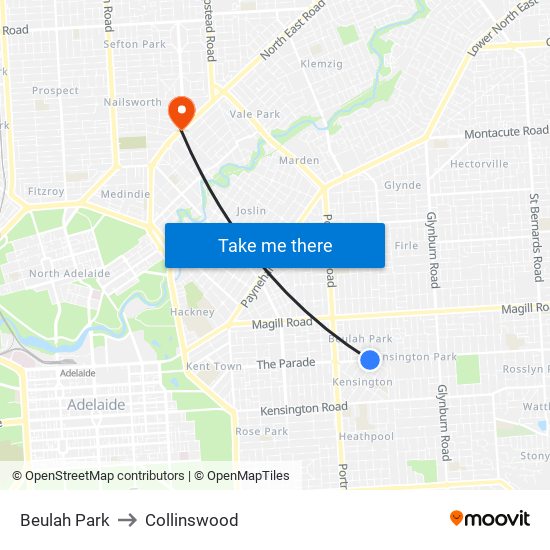 Beulah Park to Collinswood map