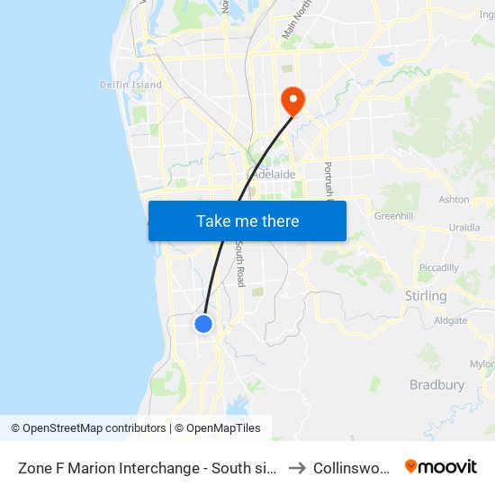 Zone F Marion Interchange - South side to Collinswood map