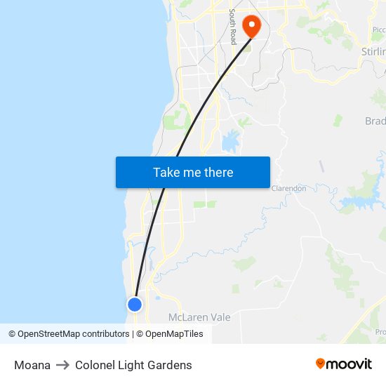 Moana to Colonel Light Gardens map