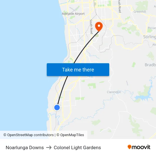Noarlunga Downs to Colonel Light Gardens map