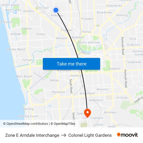 Zone E Arndale Interchange to Colonel Light Gardens map