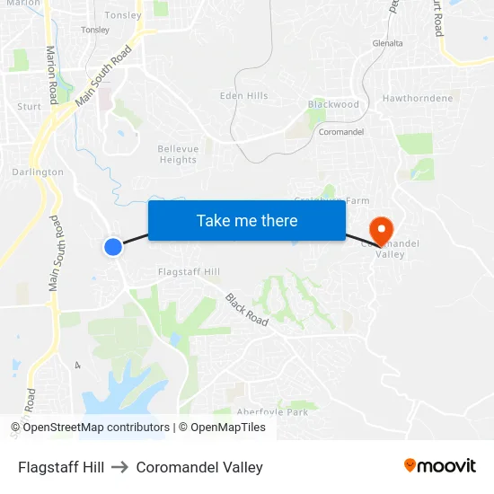 Flagstaff Hill to Coromandel Valley map