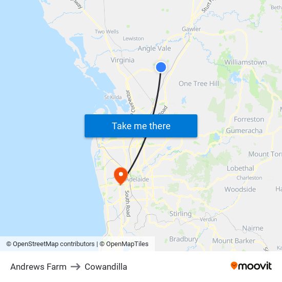 Andrews Farm to Cowandilla map