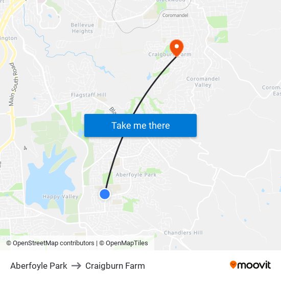 Aberfoyle Park to Craigburn Farm map