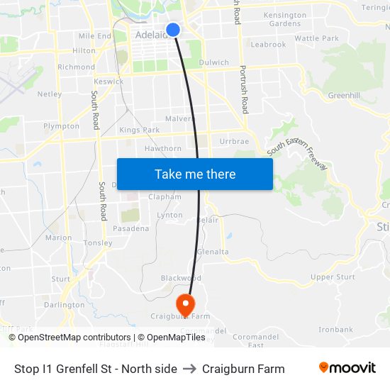 Stop I1 Grenfell St - North side to Craigburn Farm map