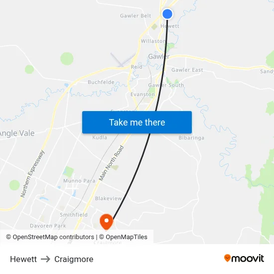 Hewett to Craigmore map
