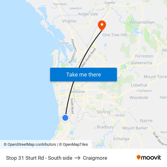 Stop 31 Sturt Rd - South side to Craigmore map