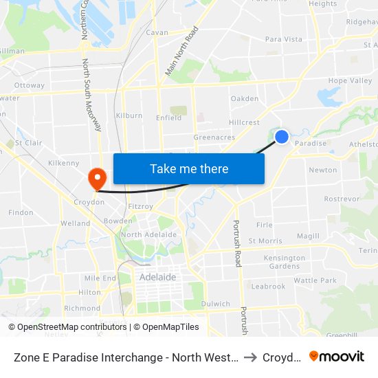 Zone E Paradise Interchange - North West side to Croydon map