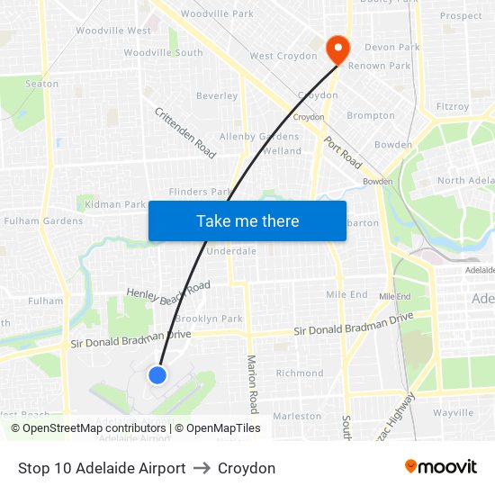 Stop 10 Adelaide Airport to Croydon map