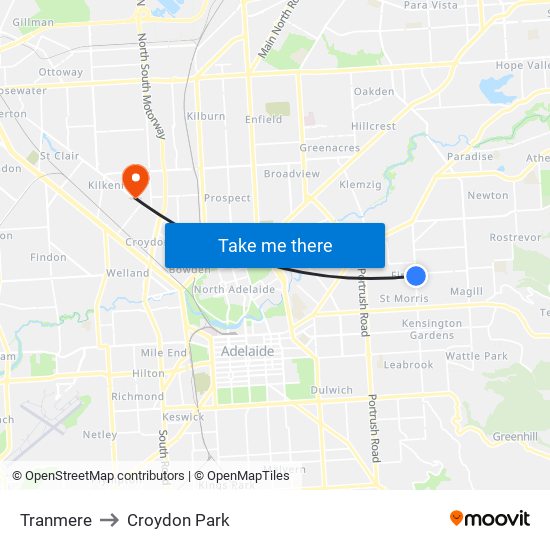 Tranmere to Croydon Park map