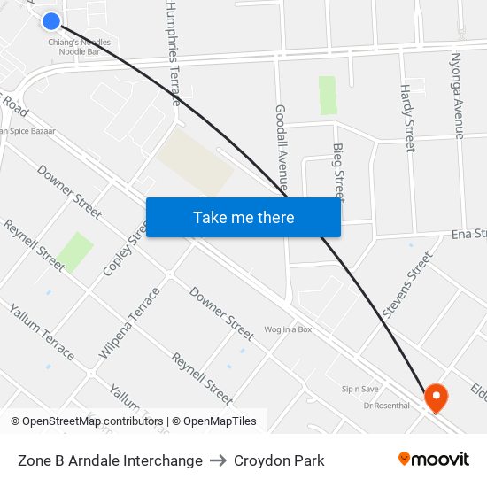Zone B Arndale Interchange to Croydon Park map