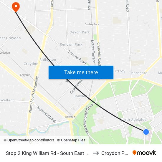 Stop 2 King William Rd - South East side to Croydon Park map