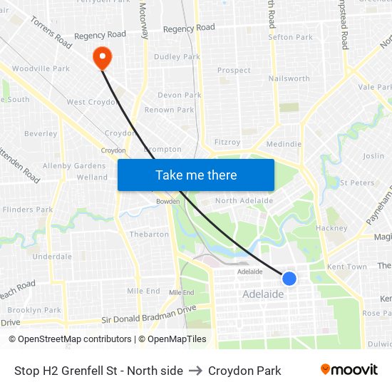 Stop H2 Grenfell St - North side to Croydon Park map