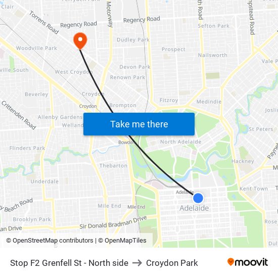 Stop F2 Grenfell St - North side to Croydon Park map