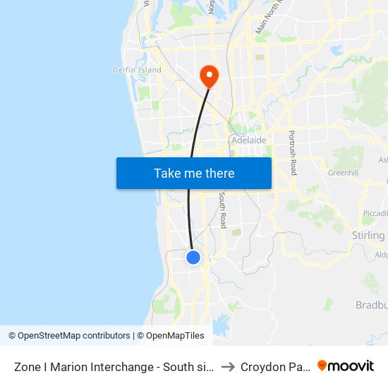 Zone I Marion Interchange - South side to Croydon Park map