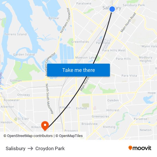 Salisbury to Croydon Park map