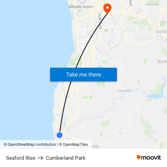 Seaford Rise to Cumberland Park map