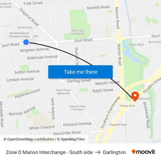 Zone D Marion Interchange - South side to Darlington map