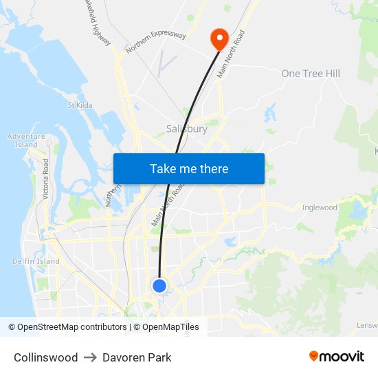 Collinswood to Davoren Park map