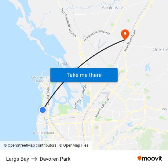 Largs Bay to Davoren Park map