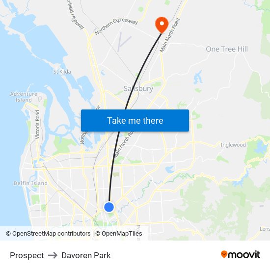 Prospect to Davoren Park map