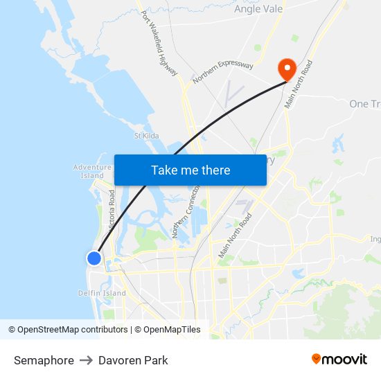 Semaphore to Davoren Park map