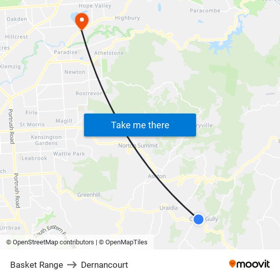 Basket Range to Dernancourt map