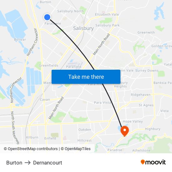 Burton to Dernancourt map