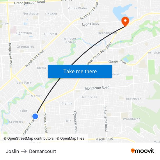 Joslin to Dernancourt map