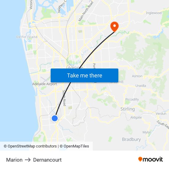 Marion to Dernancourt map