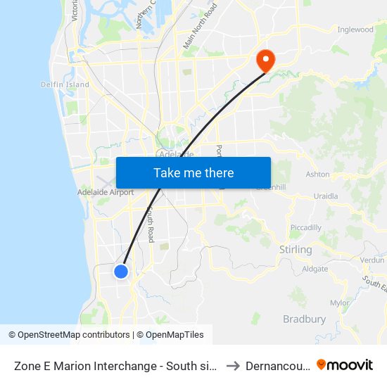 Zone E Marion Interchange - South side to Dernancourt map