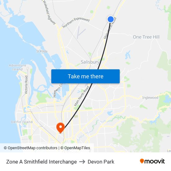 Zone A Smithfield Interchange to Devon Park map