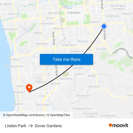 Linden Park to Dover Gardens map