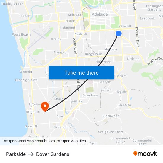 Parkside to Dover Gardens map