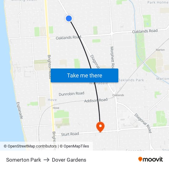 Somerton Park to Dover Gardens map