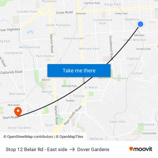 Stop 12 Belair Rd - East side to Dover Gardens map