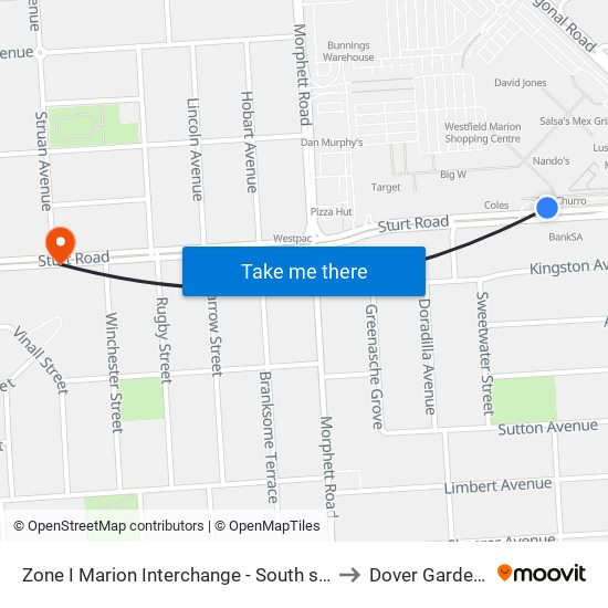 Zone I Marion Interchange - South side to Dover Gardens map