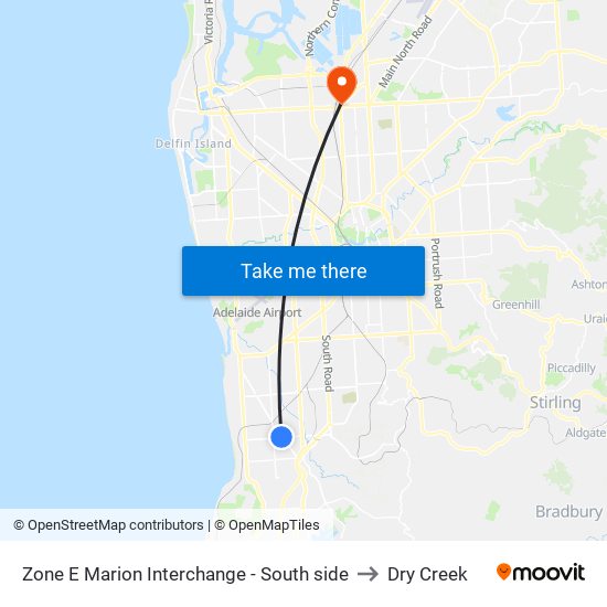 Zone E Marion Interchange - South side to Dry Creek map