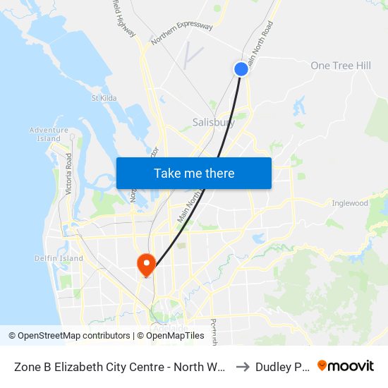 Zone B Elizabeth City Centre - North West side to Dudley Park map