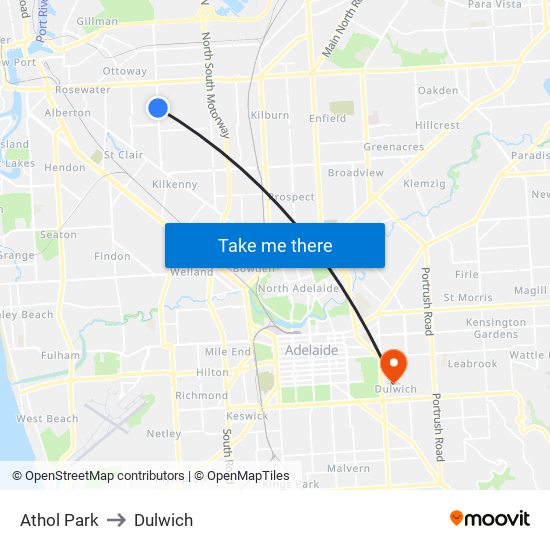 Athol Park to Dulwich map